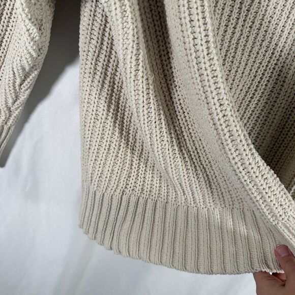 Aerie Sweater Women's Large White Knit Long Sleeve Turtle Neck Pullover - Picture 7 of 13